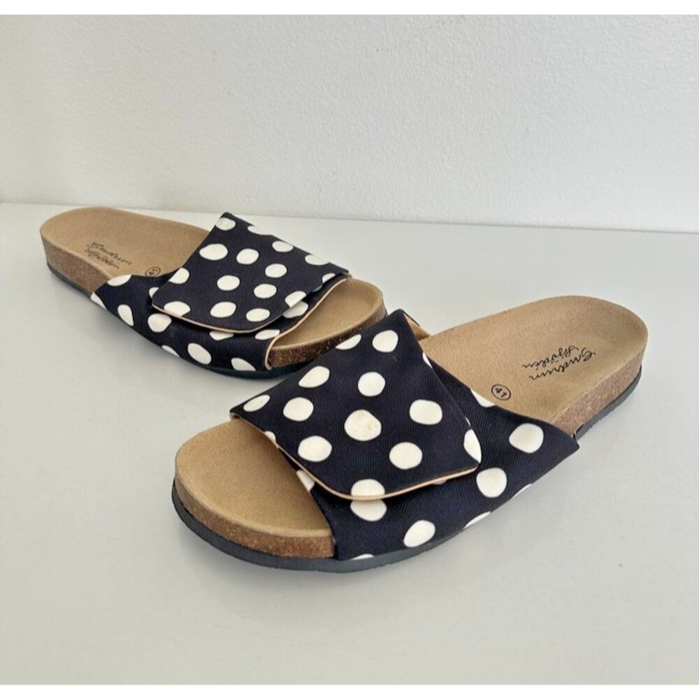 Gudrun Sjoden Polka Dot Slide Strap Black White Lagenlook Women's EU 41 US 10.5